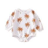 Unisex Palm Tree Cotton Romper - Palms Blanca Baby
